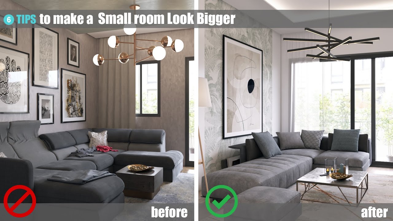 6 TIPS to Make a Small Room Look Bigger | INTERIOR DESIGN IDEAS - YouTube