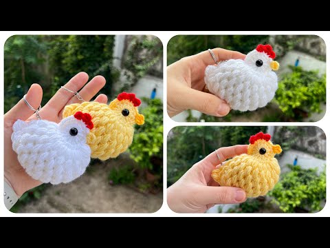 Kolay Tığ işi Tavuk Anahtarlık Yapımı 🐔🐣 / Crochet Keychain / Amigurumi Anahtarlık Örgü Modelleri