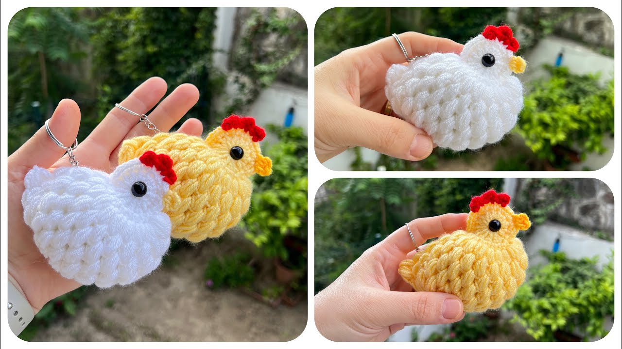 Красивый 🐔🐣 Легкий вязаный крючком брелок с курицей Бесплатно / Сувенирные подарки крючком