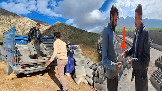 Buying building materials to build a cozy house in the mountains