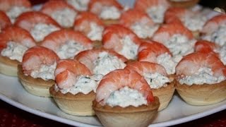 Корзиночки с творогом и креветками. Корзиночки с творогом и креветками.