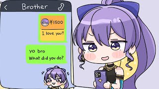 Moona reveals that she's Hololive idol to her brother after finding his superchat[Animated Hololive]