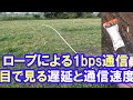 通信速度と遅延をロープによる1bps通信で目で見て理解、改善