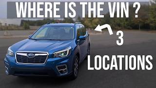 VIN Locations - Subaru Forester (2019-2025)