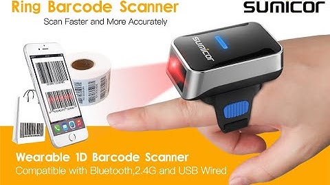Sumicor 1D Wireless Bluetooth Ring Finger Barcode Scanner,Portable Wearable Mini Bar Code Reader