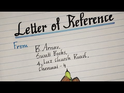 संदर्भ पत्र/संदर्भ पत्र कैसे लिखें/अंग्रेजी में पत्र लेखन/मास्टर हस्तलेखन