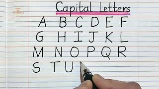 ENGLISH CAPITAL ALPHABET WRITING PRACTICE | HOW TO WRITE CAPITAL LETTERS ABCD IN FOUR LINE NOTE BOOK