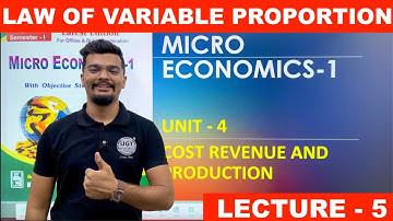 Law of Variable Proportion | Bcom sem 1 | Economics | Lecture 5 | UGT