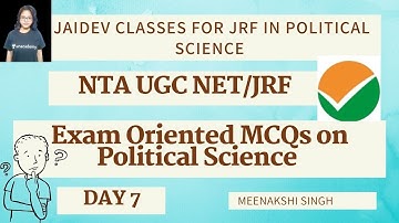 Exam Oriented MCQs on Political Science I NTA UGC NET/JRF 2021 I Meenakshi Singh