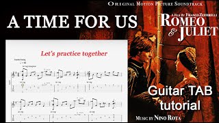 : EASY Guitar Tutorial - Free Music Tab / #05 A Time For Us /Love Theme from Romeo&Juliet - Nino Rota