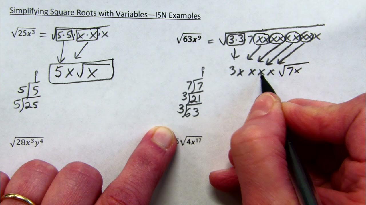 Simplifying square roots with variables part 1 youtube