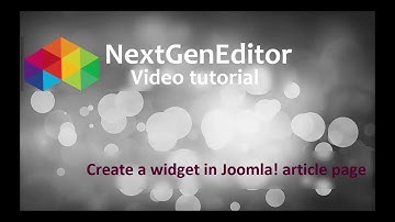 NGE - Create a widget in Joomla! article page