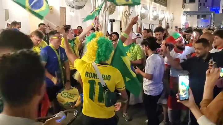 Brazilian atmosphere in souq at 2022 World Cup