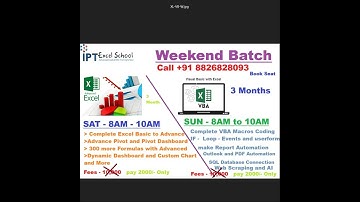 4 Hours Free Demo Class SAT-Sun Live Online in Hidi  #excel #excelacademy #advancedexcelvba