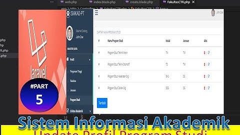 Aplikasi SIAKAD dengan Laravel #part 5 | Update Profil Program Studi