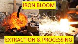 Iron smelting. Bloom extraction and processing in the forge.