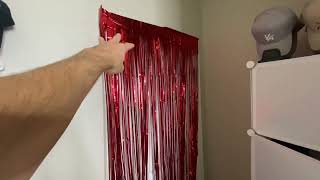 ACCEVO Red Streamers 3 Pack Metallic Foil Fringe Curtains Party Streamers 3.3x8.2