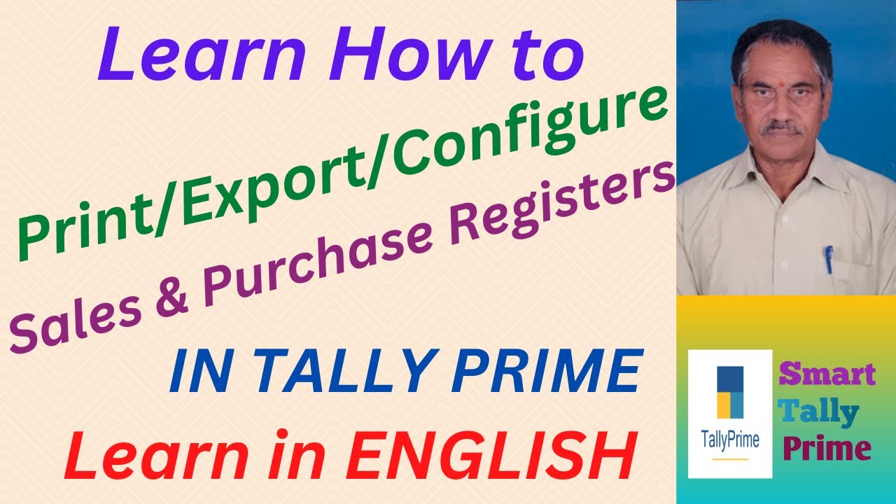 57. How to Export/Print/Configure Sales Register and Purchase Register in Tally Prime | ENGLISH