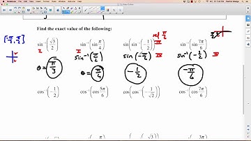 Calc 12 - 7.5 Inverse Trigonometric Functions (part 1)