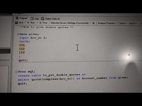 How to give double quotes using Proc SQL SAS.