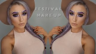 Festival makeup and GLITTER brows | lolaliner