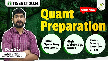 TISSNET 2024 - Quant Preparation Strategy | High Weightage Topics | Basic Concept & More | #tissnet