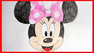 How To Draw A Minnie Mouse Face - Draw Easy