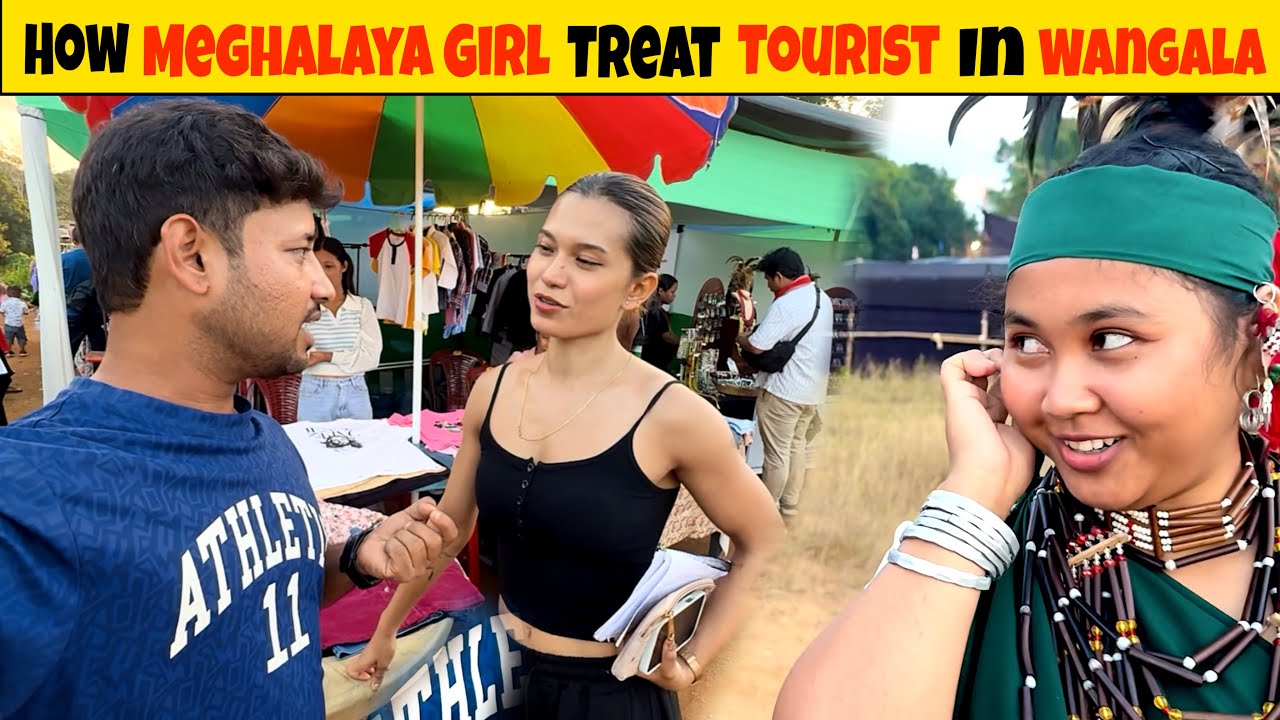 Как девушки северо-восточной Мегхалаи относятся к туристам на фестивале Вангала || Северо-восток ...