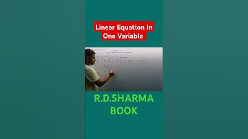 Linear Equation In One Variable Class 8th (R.D.Sharma)