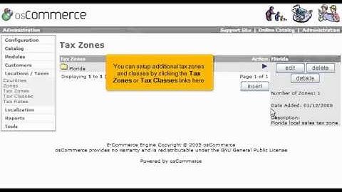 How to change tax rates in OsCommerce (Flipper Host)