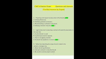 Latest Cmca Practice Exam  Questions And Answers Verified Answers By Expert 1  video
