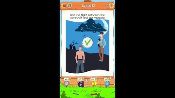 Braindom 2 Level 35 End the fight between the werewolf and the vampire Answers and Solutions