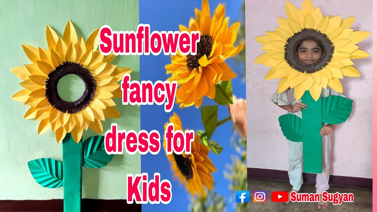 How to make Sunflower fancy dress for Kids / fancy dress / fancy dress