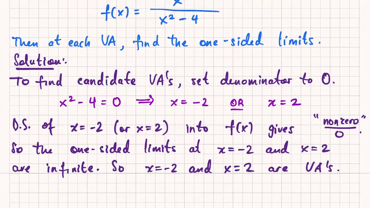 Math 135 Section 2.4... Finding vertical asymptotes of a rational ...