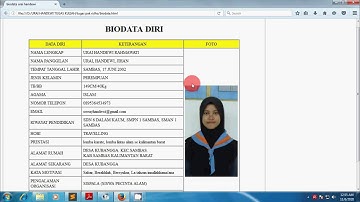 Membuat biodata diri menggunakan HTML