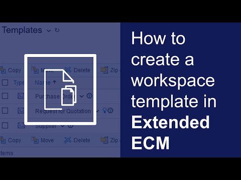 How to create a workspace template | OpenText Extended ECM Platform