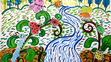 Mĩ Thuật 3| Khu Vườn Kì Diệu | Vẽ Tranh Vườn Cây Bằng Chấm Và Nét | @hocvethatlavui