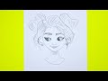 How to draw a GIRL Easy sketch step by step Art video