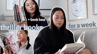 reading thrillers for a week + book haul 🗝️🚪🤫 | spoiler free reading vlog