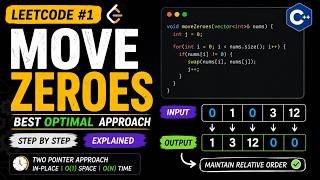 LeetCode 283: Move Zeroes Explained | Optimal C++ Solution (Step-by-Step) | Two Pointer Approach