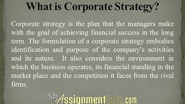 Corporate Strategy Assignment Help Services Only On MyAssignmenthelp.com