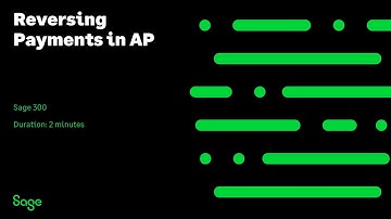 Sage 300 - Reversing Payments in AP