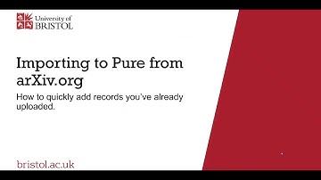 Importing to Pure from arXiv