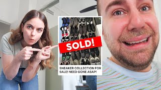 Selling my Husband's $20,000 Sneaker Collection PRANK! HE CRIED!