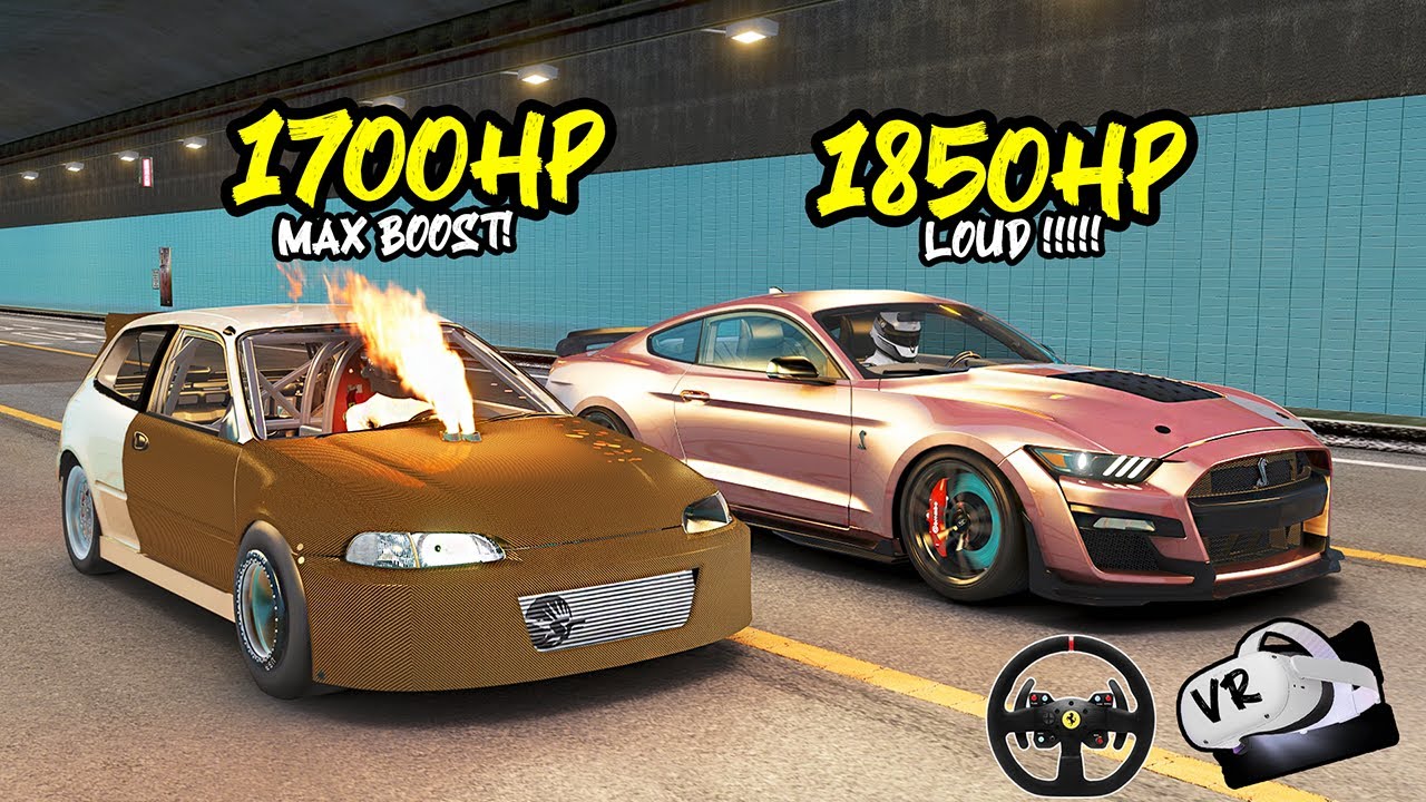 Mustang GT500 Battles AWD Turbo Civic! MkElite High HP Server YouTube