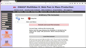LFI Local File Inclusion Example On Mutillidae