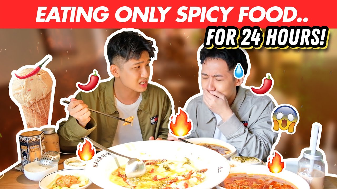 Eating ONLY SPICY FOOD for 24 HOURS!!!