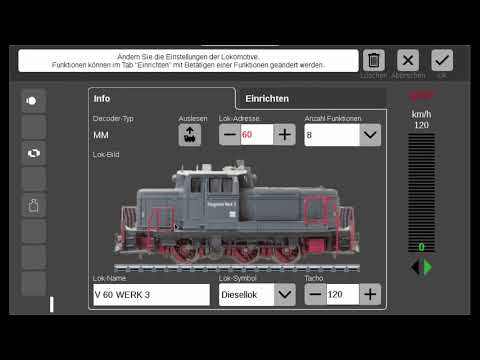 Das Anlegen und Steuern einer MM (Märklin Motorola) Lokomotive aus der Datenbank im Einfachmodus