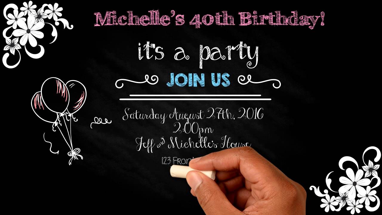 Invitation Chalkboard Animated for Email!