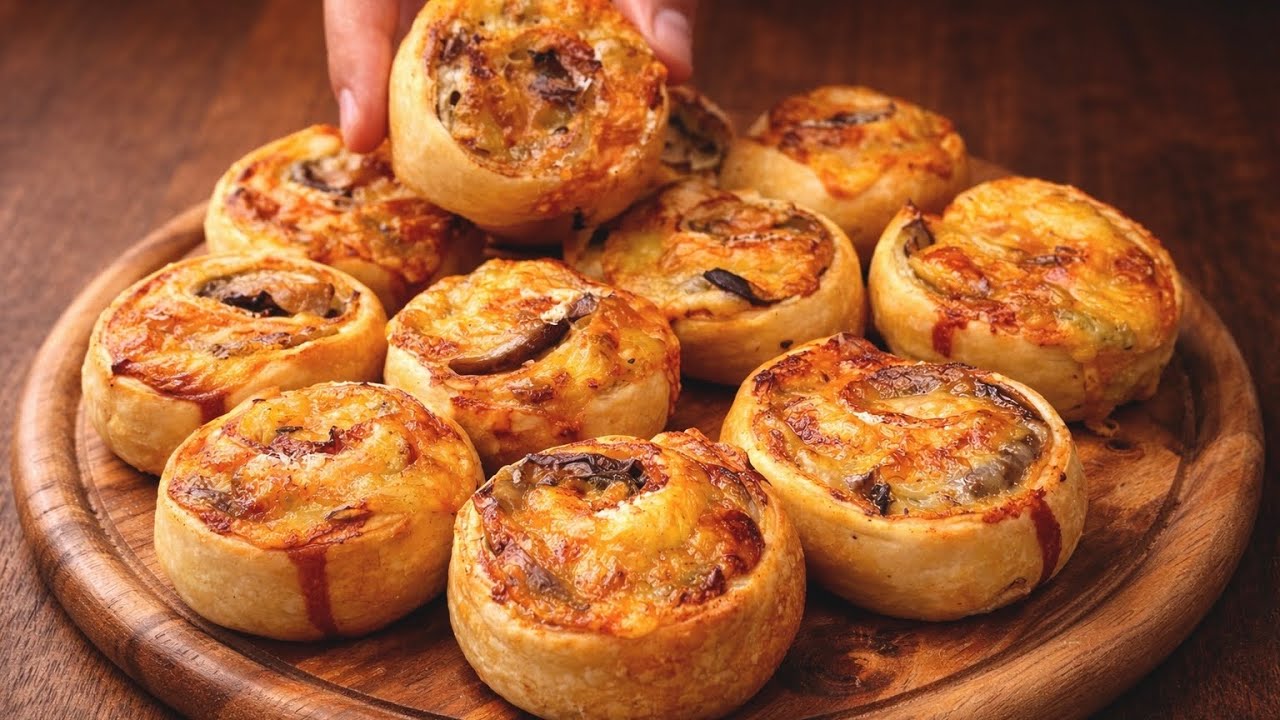 Savory Eggplant and Ham Pastry Rolls